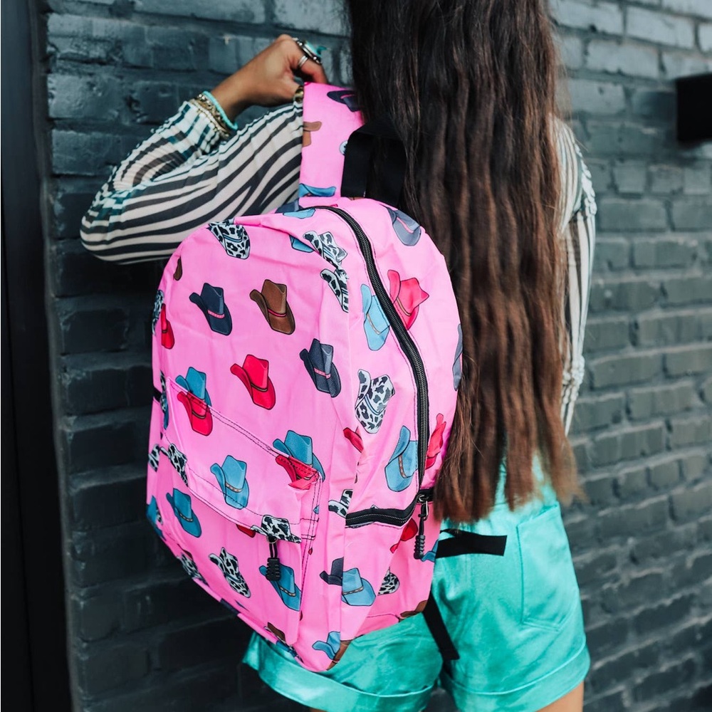 Pink Cowboy Hat Backpack - Picture 2 of 3